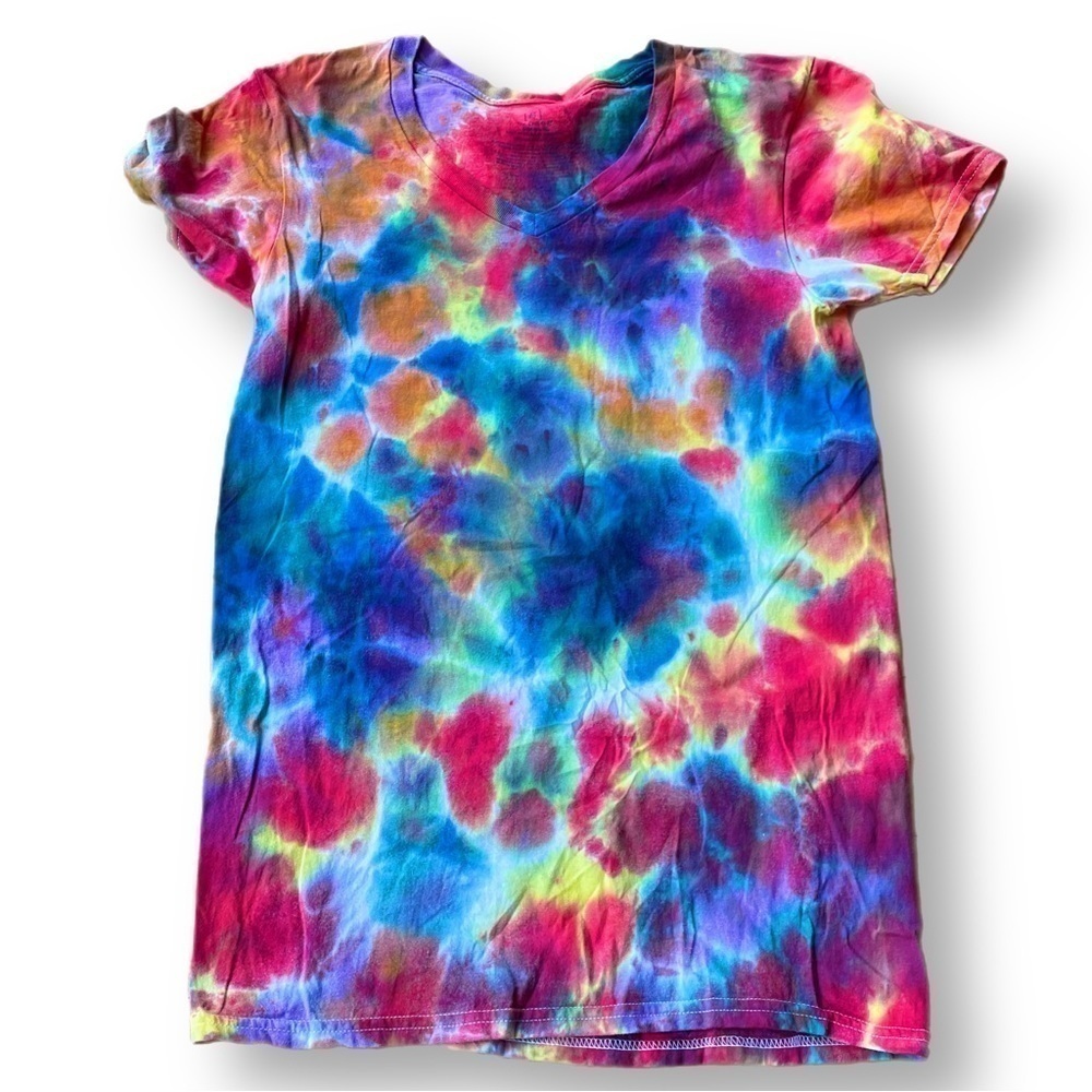 tie dye pride splatter drop galaxy flag short sleeve tee unisex S v-neck